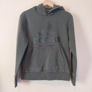 Adidas Boys Green Hoodie Sz M